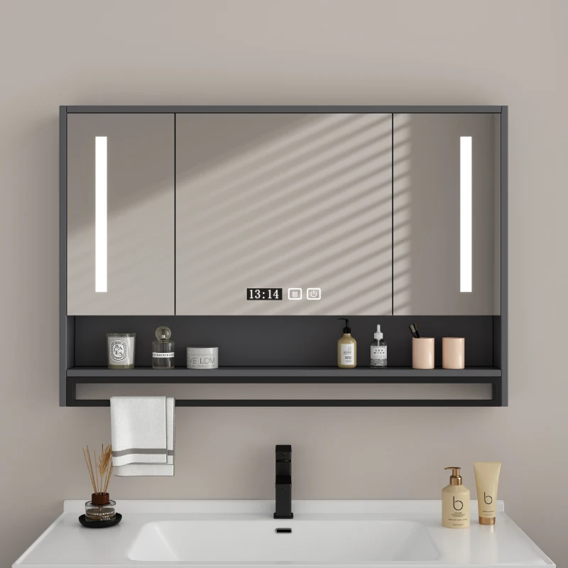 

Italian Style Touch Bathroom Cabinets Intelligent Multifunctional Bathroom Cabinets Modern Home Furniture Compartiment HBMC