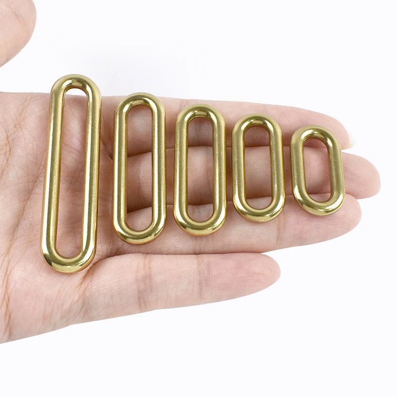 

4/5Pcs 20-50mm Solid Brass Oval Rings Buckle Bag Waistband Decor Metal Buckles Webbing Dog Leash Hooks Clasp DIY Accessories
