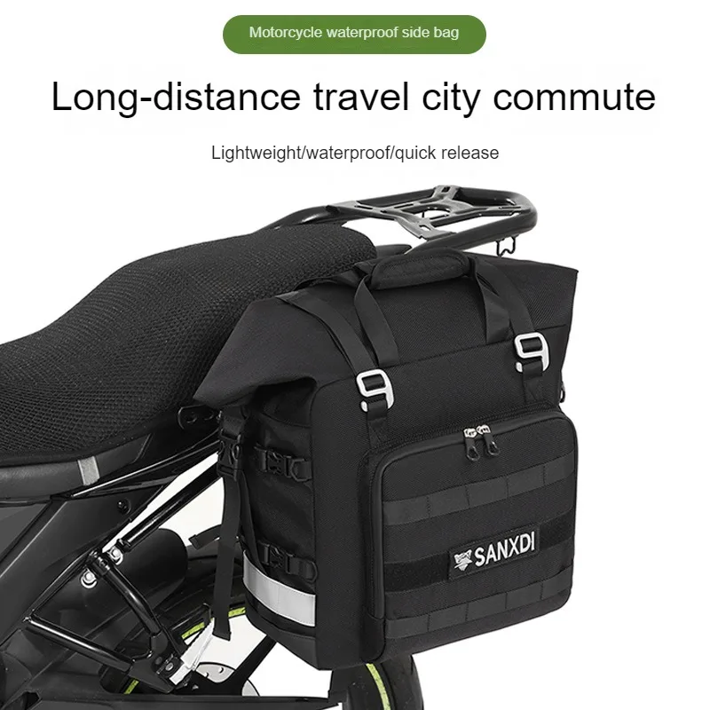 Rhinowalk Motorcycle SaddleBag 20L-30L Universal Side Bag With Removable 100% Waterproof Inner Bag Travel Motorbike Luggage