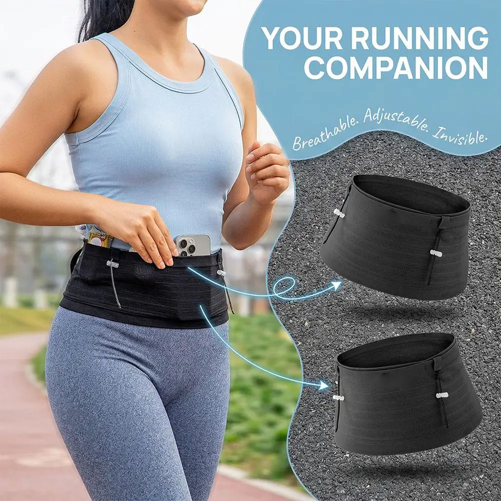Invisible Running Waist Bag for Men Women Slim Fitness Belt Sports Phone Waist Belt Bag for Gym, Marathons, Triathlon