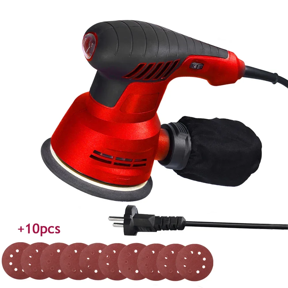 300W Electric Sander Machine Random Orbital Polisher 110V&220V Variable Speed Sander with 125mm Sandpaper Car Polishing Machine