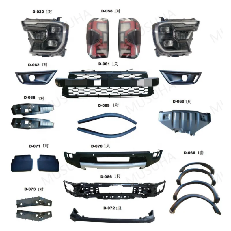 

Передний бампер MUSUHA для Ford Ranger 2022, обновленный комплект кузова Raptor для аксессуаров Ford Ranger