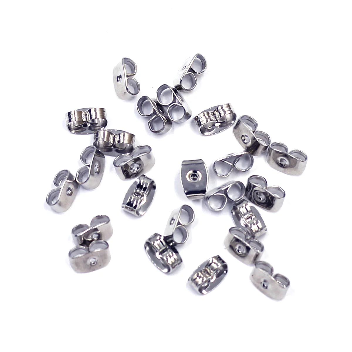 

5000Pcs Silver Tone Ear Nut Clutch Earring Post Backs Jewelry DIY Findings Charms 6x4mm