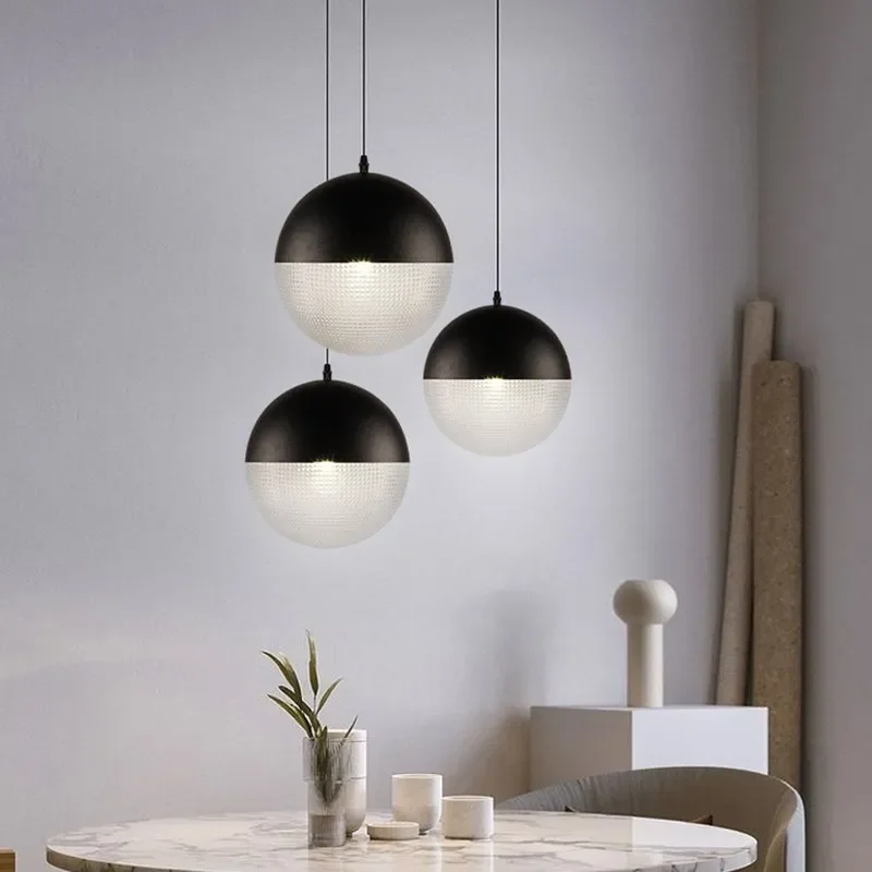 

Modern LED Pendant Light Minimalist Spherical Glass Hanging Lamps For Living Rooms Study Bedroom Cafe Banquet Hall Illuminating