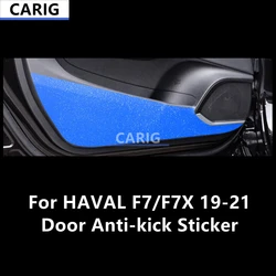 For HAVAL F7/F7X 19-21 Door Anti-kick Sticker Modified Carbon Fiber Pattern Interior Car Film Accessories Modification