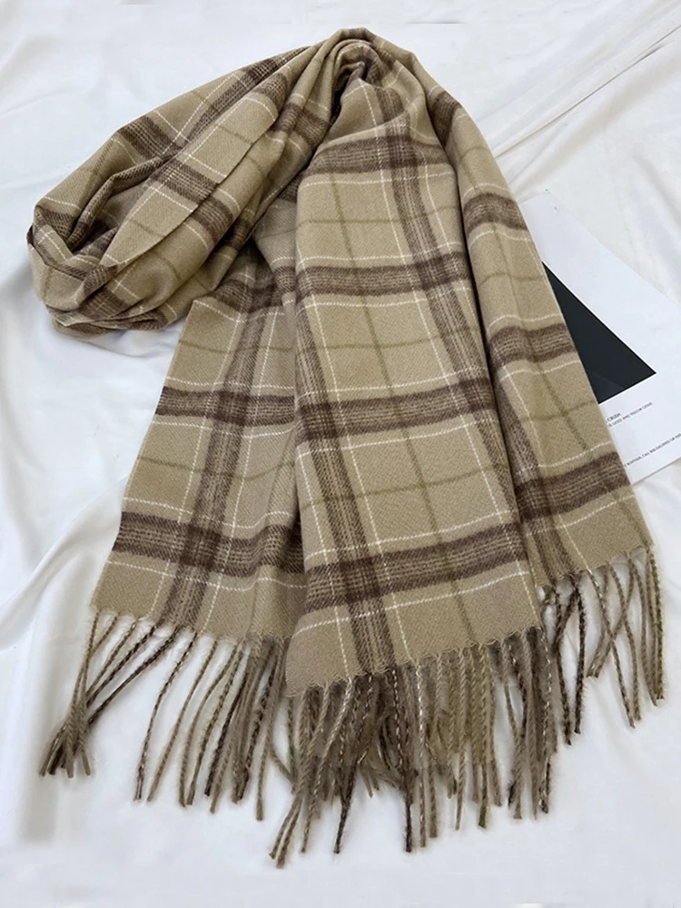 New Sweet Plaid Vintage Scarf Headscarf Winter Women Ladies Men Preppy Scarve Soft Pashmina Mujer Male Foulard Wrap Shawl Unisex