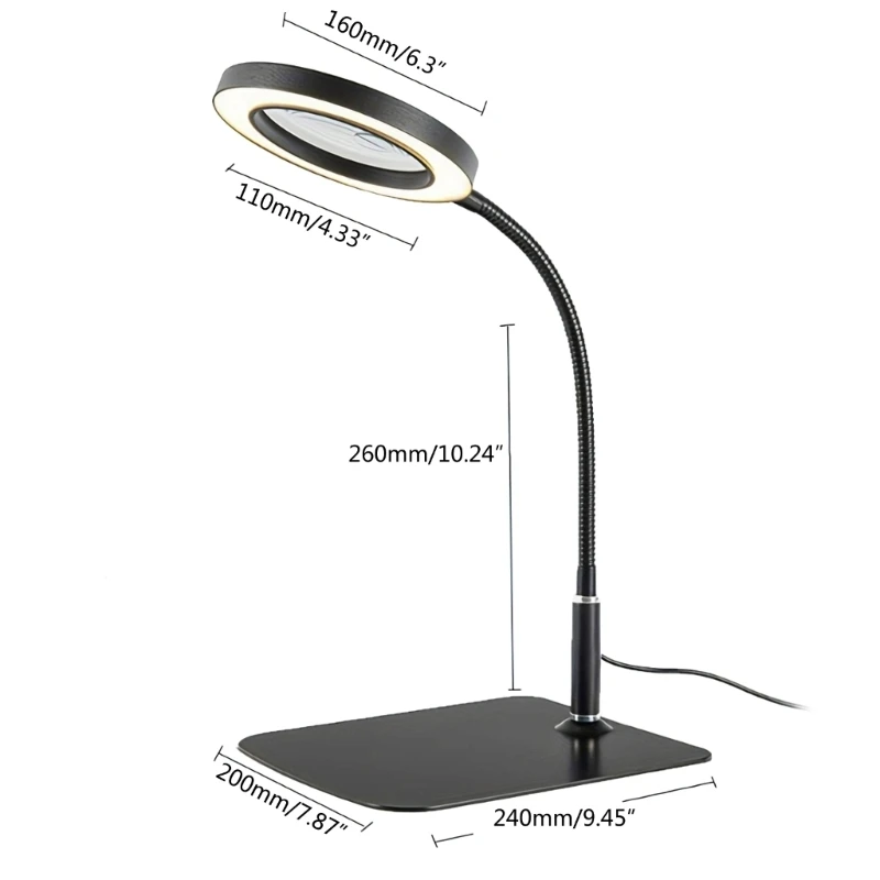 Square Magnifying Glass with Phone Stand Lightweight Magnifier with LED Light Convenient for Elderly Reading & DropShipping