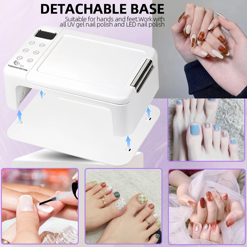 UV LEDネイルランプ,マニキュアドライヤー,速乾性,ハンドピロー付きプロフェッショナル,300W