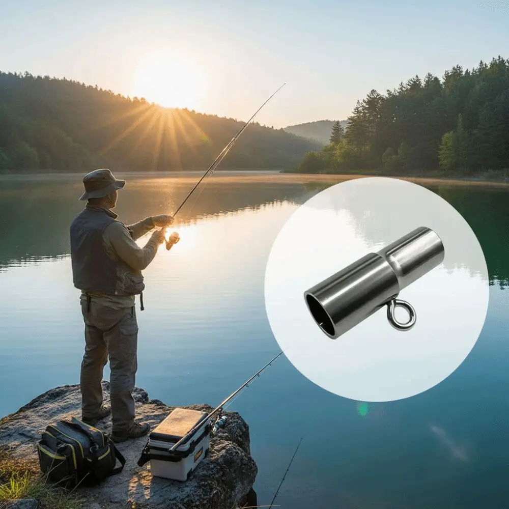 Stainless Steel Squid Jig Hook Corrector Hollow Tube Corrosion Resistant Octopus Hook Straightener Side Hanging Ring