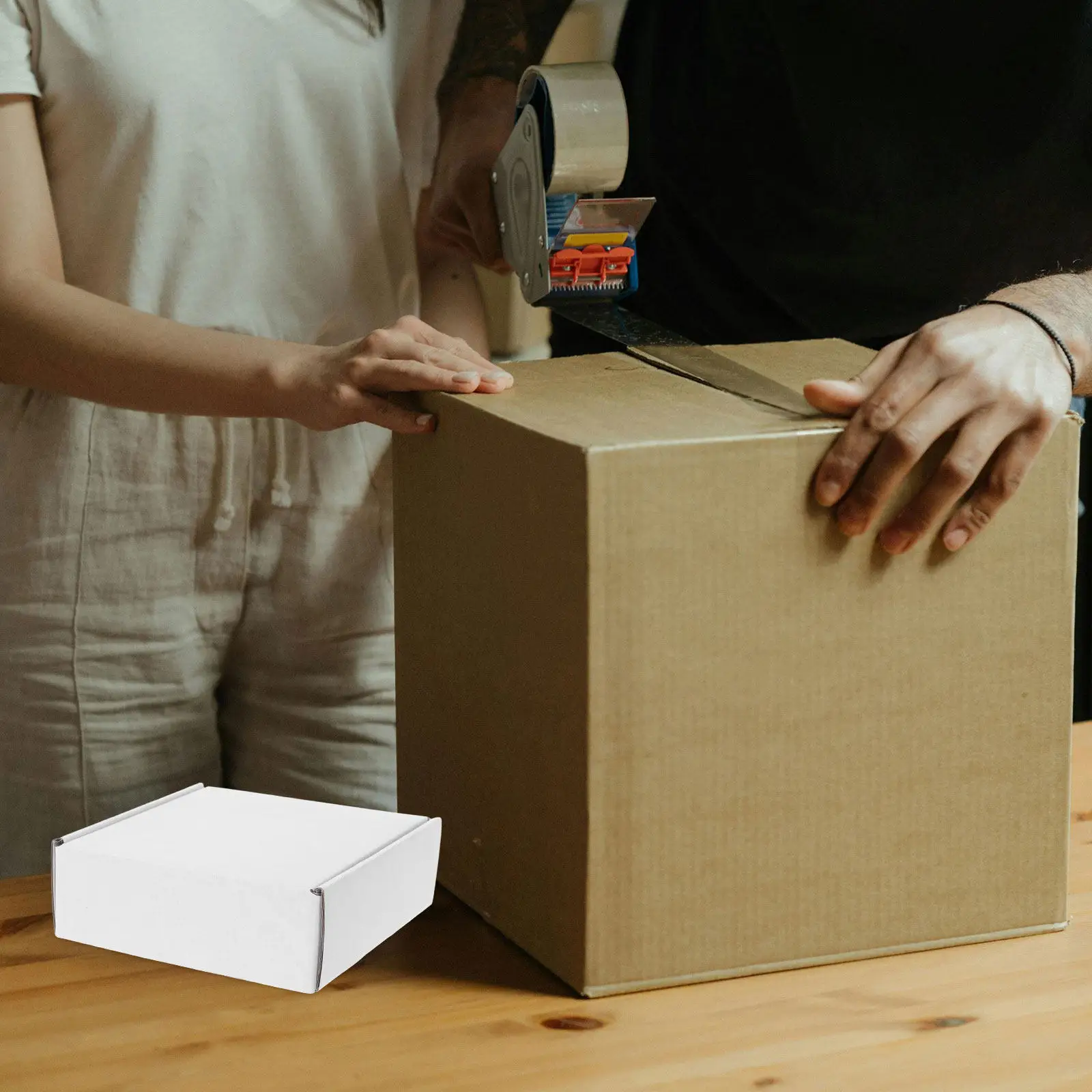 5Pcs White Cardboard Mailing Boxes Versatile Sturdy Lightweight for Shipping Packing Storage DIY Labels Small Business Packaging