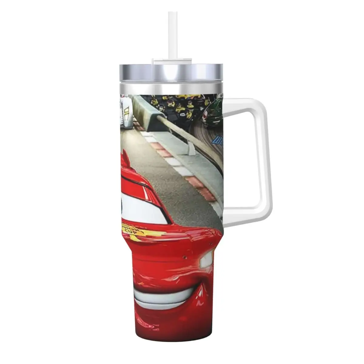 Disney Pixar Cars Stainless Steel Tumbler Travelist Coffee Mug With Straws and Lid Large Capacity Car Mugs Cold Drink Bottle