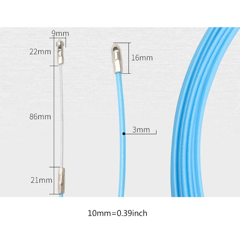 3mm Dia. Electric Cable Puller Fish Tape Reel Conduit Ducting Rodder Pulling Puller Durable Guide Device