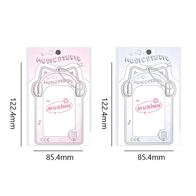 Music Studio Photocard Holder 3 Inch Kpop Idol Photo Protector Case With Keychain Photos Sleeves Student Bus ID Bank Card Case