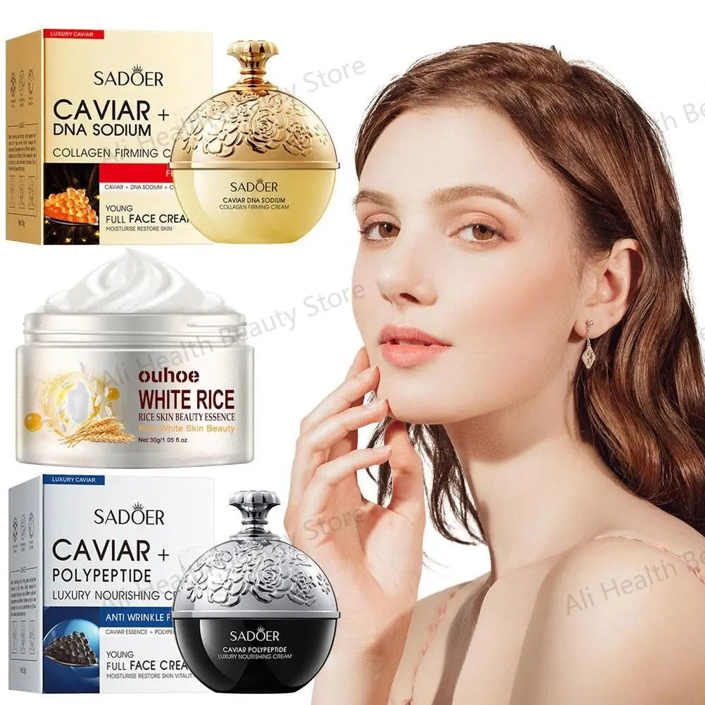 

30g Face Cream Caviar Polypeptide Moisturizing Elastic Cream Anti-Aging Firming Brightening Complexion Face Cream Skin Care