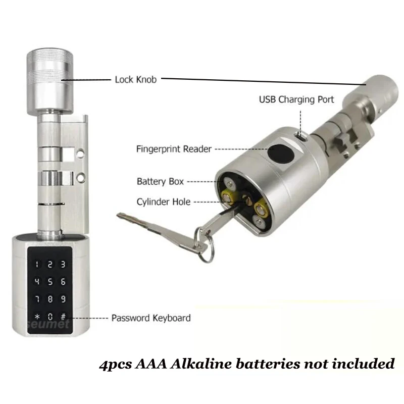 Tuya Smart Bluetooth serratura intelligente serratura a cilindro serratura elettronica digitale lucchetto con impronte digitali serratura a manopola