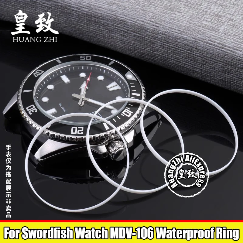 For Casio Swordfish Watch MDV-106 Front Cover Glass Waterproof Ring Men Bottom Cover Rear Cover Sealing Gasket L Ling I-Ring