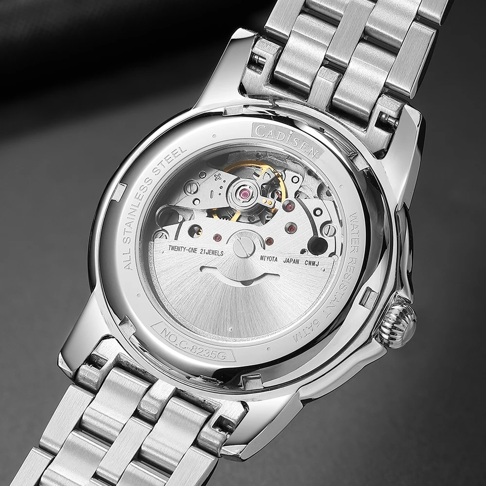 CADISEN 39MM Men Automatic Mechanical Watches 2024 New MIYOTA 8215 Sapphire Stainless Steel Clock Waterproof Watch Men