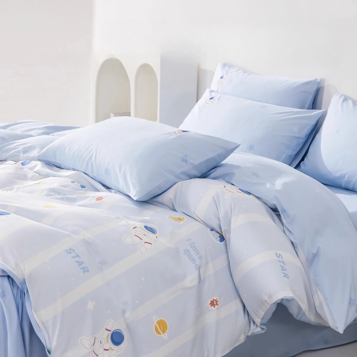 Maternal and Infant Class A Antibacterial Cotton Cartoon Set Children's Duvet Cover Bed Sheet