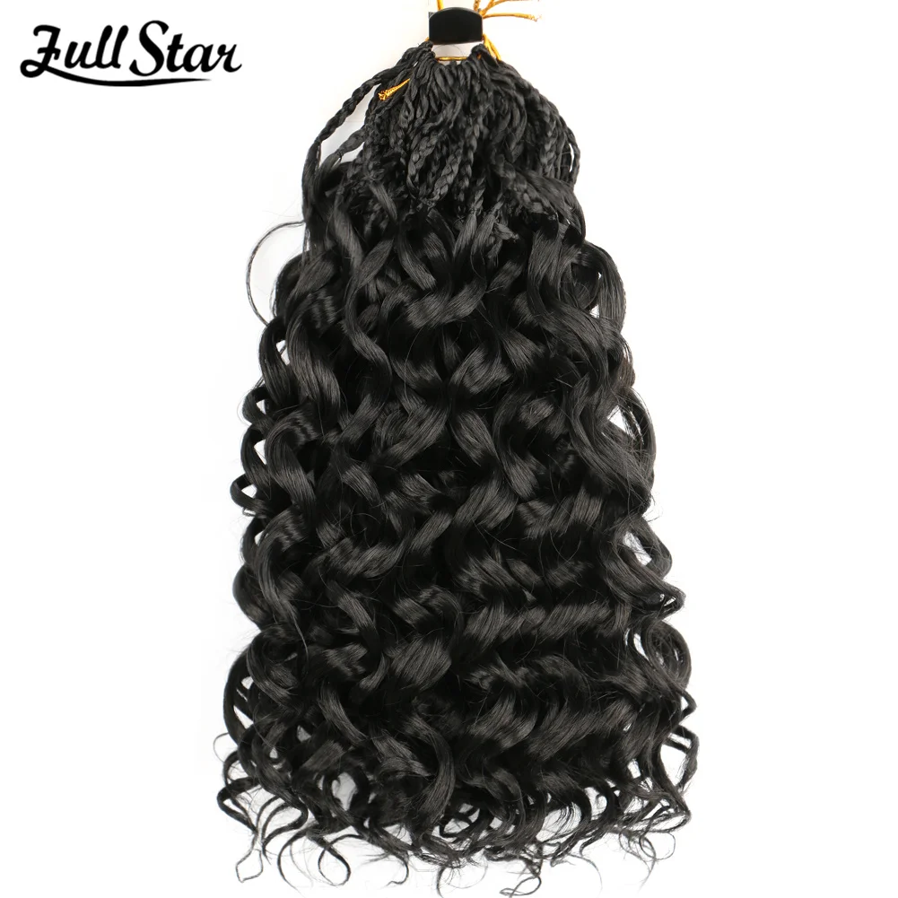 Full Star 14” Passion Twist With Curly Crochet Braids Hair Natural Synthetic Braiding Hair Extension Ombre River Faux Locs Hair