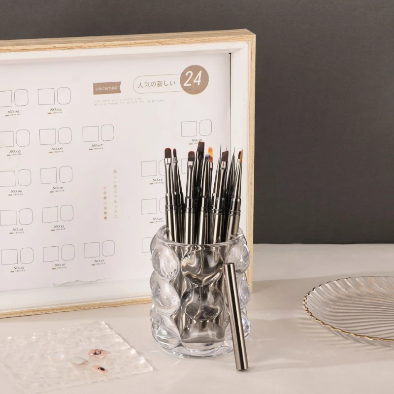 Black Nail Art Brush 12-piece Set, Large Square Head, Line Drawing, Flower Light Therapy, Gradient Nail Art Tool