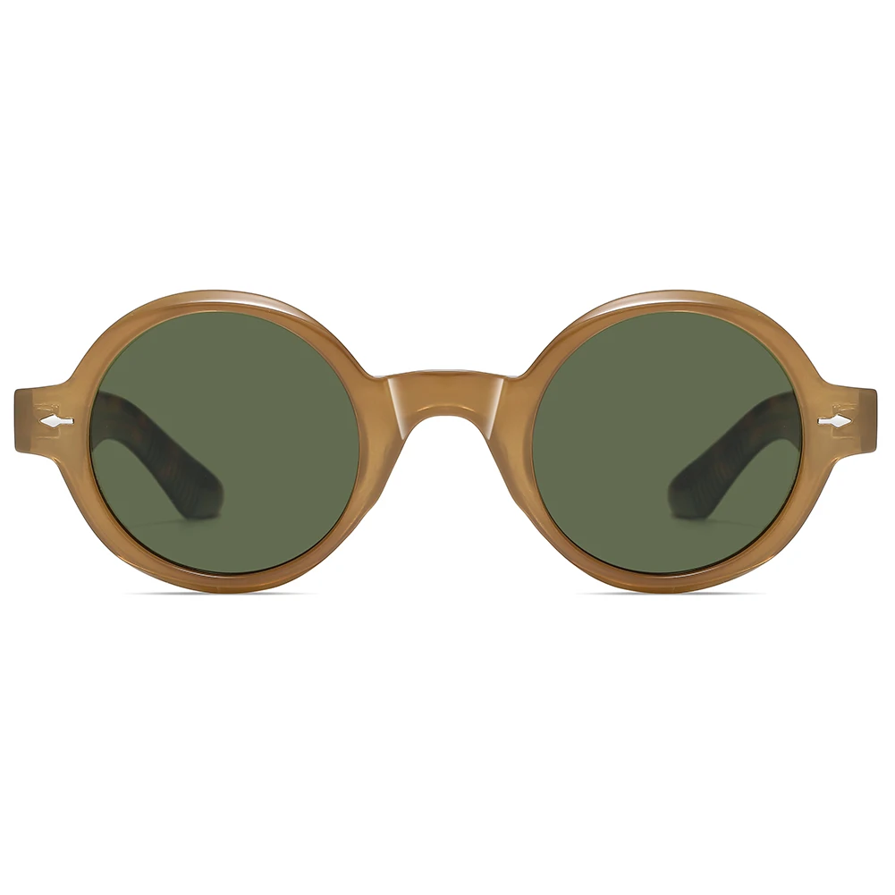 Peekaboo TR90 retro round sunglasses polarized unisex acetate uv400 anti blue light glasses for women men green brown drop ship