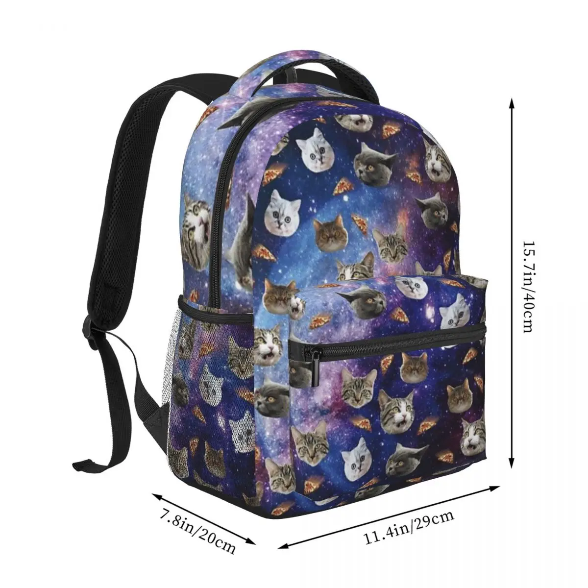 Espaço gato cabeça mochila para mulheres e adolescentes, viagem saco, laptop, 16 polegadas