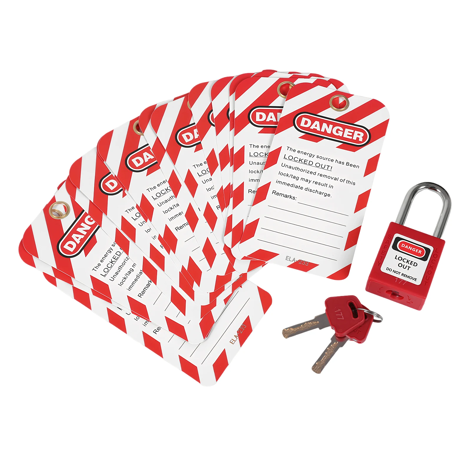 

100 Pcs Keyed Differently Lock Out Tag Out with 100 Pcs Tags Lock Out Tag Out Padlocks for Electrical Applications