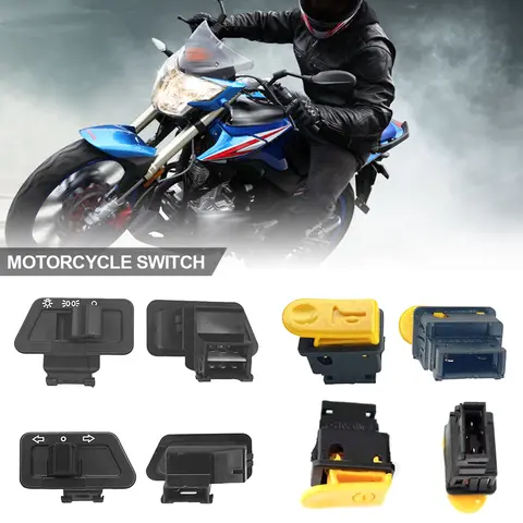 6Pcs Motorcycle Head Light Horn Dimmer Turn Starter Single Headlight Switch Button For Honda Suzuki ATV Moped Scooter