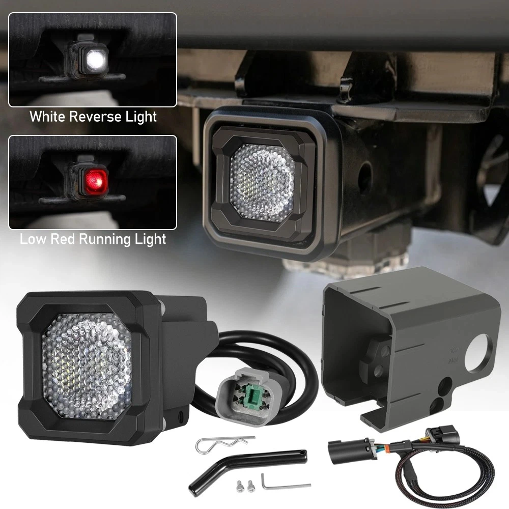 Plug and Play 2IN1 LED Towing Hitch Kit Red & White Waterproof Backup Reverse Light 2