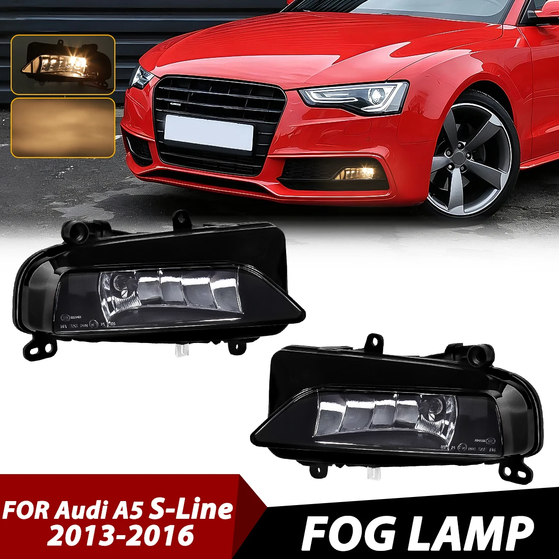 Car Fog Light For Audi S5 A5 S-Line 2013 2014 2015 2016 Front Fog Lamp Assembly Halogen Driving Lights 8T0941699G 8T0941700G