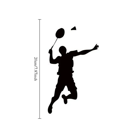 Vinyl Sport Decor Stickers, Cartoon Badminton Smash Auto Decals for Car Body Personal Ornament