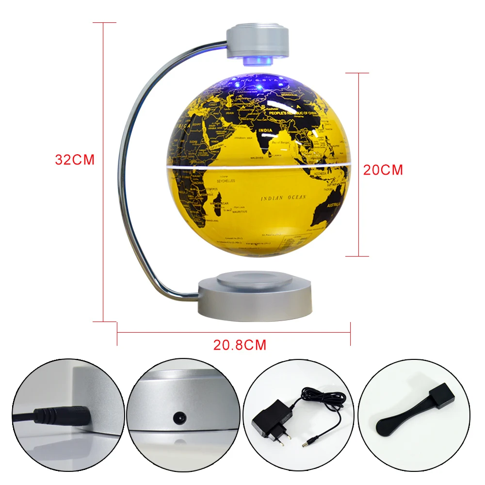 Home Office Desk Decorative Magnetic Levitating Rotating Floating In Midair Globe For Gift Decoration