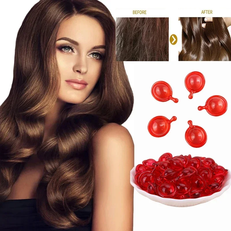 Magic Hair Vitamin Capsule Keratin Oil Fast Restore Hair Soft Smooth Shiny Deep Moisturizer Frizzy Dry Scalp Hair Care Products