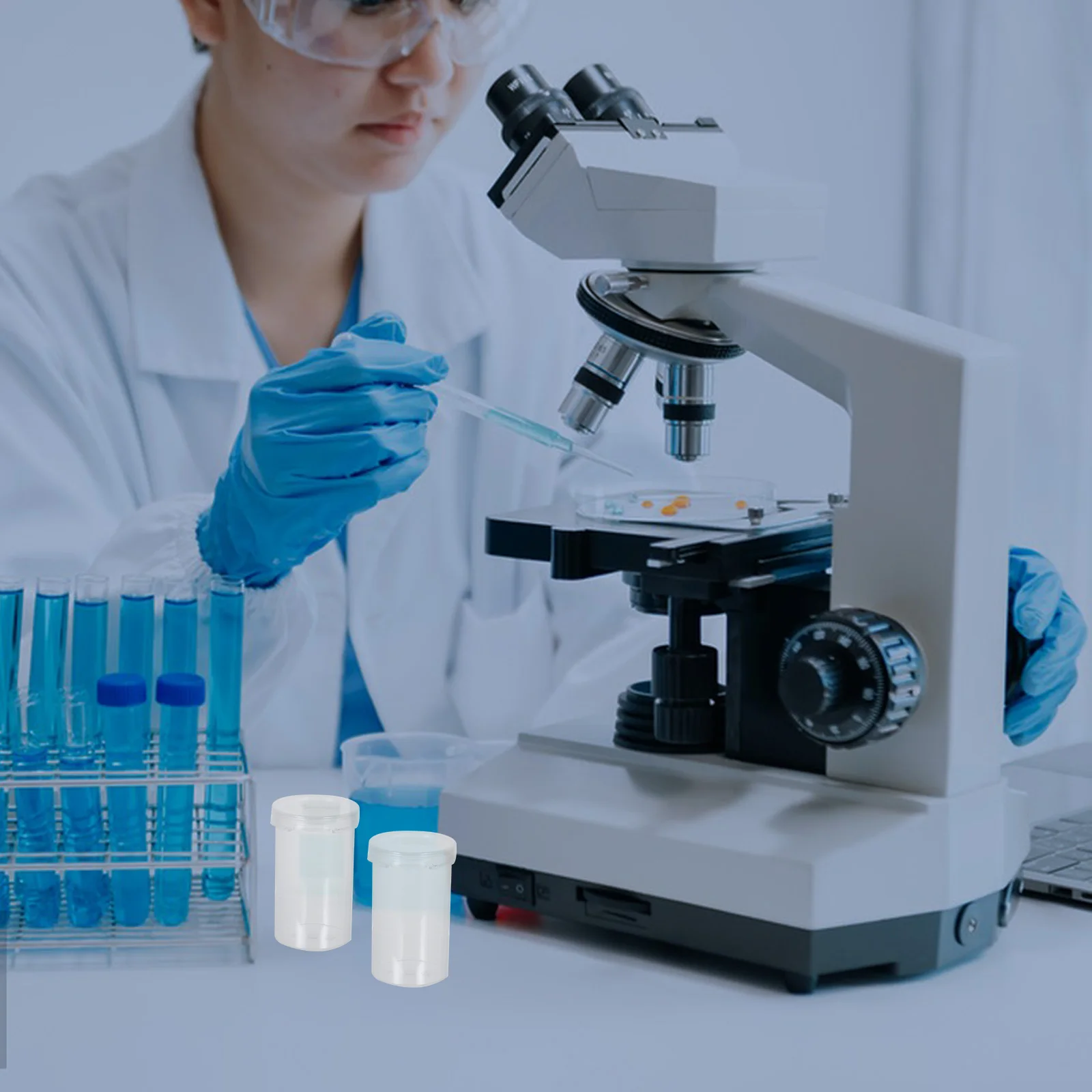 

20 Pcs Urine Cup Sample Cups Container with Lid Liquid Specimen Containers Pp Plastic Sampling