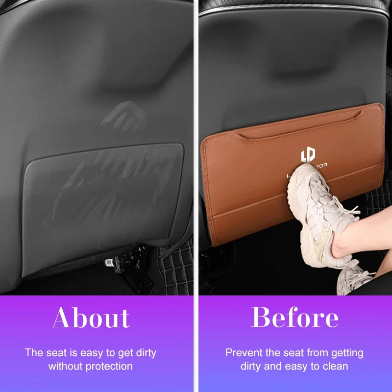 For Leapmotor T03 S01 C11 C01 C10 C16 Car Seat Anti Kick Pad PU leather Mat Protect Cover Rear Seat Storage Bag Auto Accessories 2