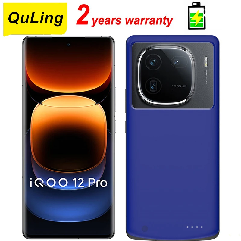 10000mAh Powerbank Phone Cover For VIVO IQOO 12 Pro Battery Cases IQOO12 Pro Charger Power Bank For VIVO IQOO 12 Charging Case