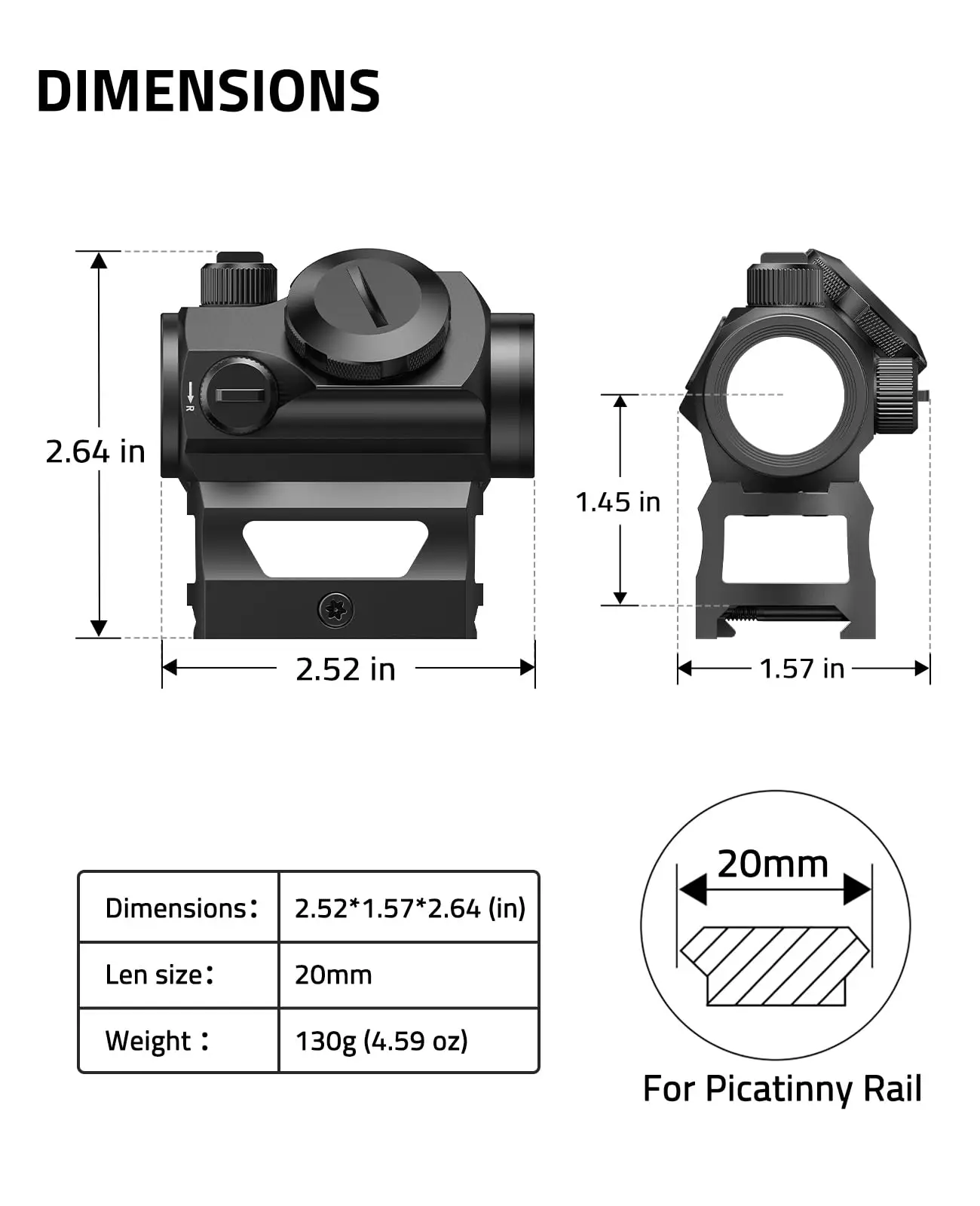

JackalHowl Red Green Dot Sight Motion Awake Auto Off 1x20mm 2MOA Red Dot Rifle Scope Absolute Co Witness Riser IPX7 Optics Refle