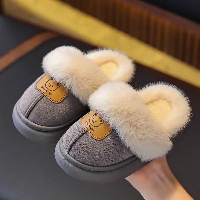 

Children Winter Fashion Cotton Shoes Cartoon Soft Soled Warm Non-slip Girls Home Outdoor Boys Thick-soled Wool Cotton Shoes