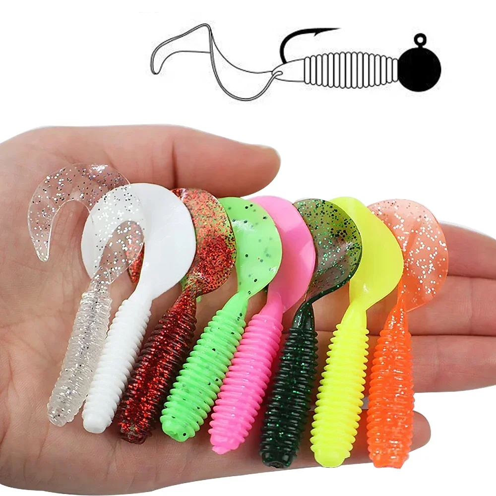 GOBAIT Vinilos Cola T con Jig Head para pesca