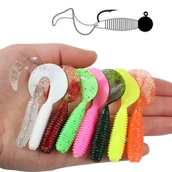 GOBAIT Vinilos Cola T con Jig Head para pesca