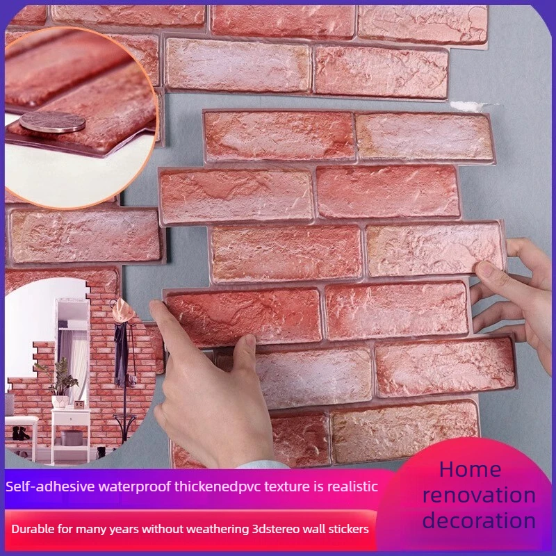 

5/10/20pcs adhesive 3D panel tile wall stickers living room background wall decoration bathroom waterproof DIY stickers