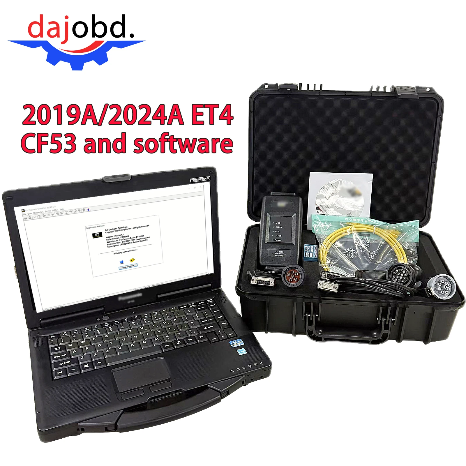 CF53 Computer and 2024 Software For CAT ET4 2019A Carter Truck Diagnostics CAT4 ET4 Original Solution 2024C