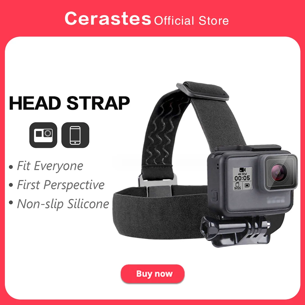 

cerastes Head Strap Adjustable Universal Mobile Phone Clip Fix Mount for Gopro Hero 10 9 8 7 6 for iPhone Xiaomi Samsung Huawei