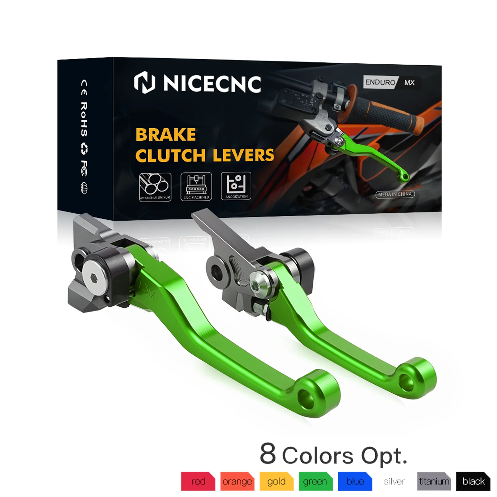 

NICECNC Brake Clutch Lever Handle For Kawasaki KX65 KX85 2001-2019 KX125 KX250 2000-2004 KX100 2001-2018 KX500 KX250F 2004 KX 65