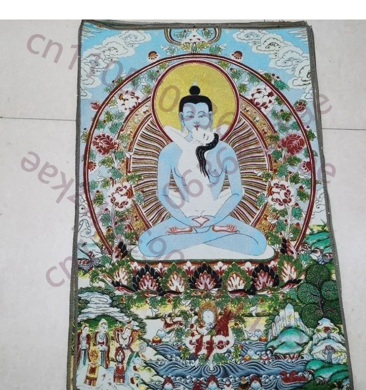 Silk Cloth Embroidery Tangka Tantra Buddhism Temple Home Hevajra Yab-Yum Happy