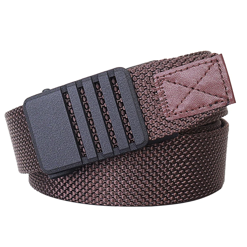 새로운 자동 버클 남자 벨트 자동 이빨없는 디자인 남자 캔버스 벨트 야외 캐주얼 남자 & 여자 스포츠 청바지 벨트
