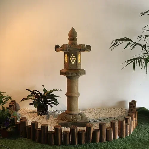 

Custom Stone Lantern Japanese Garden Light Antique Solar Stone Lantern Outdo