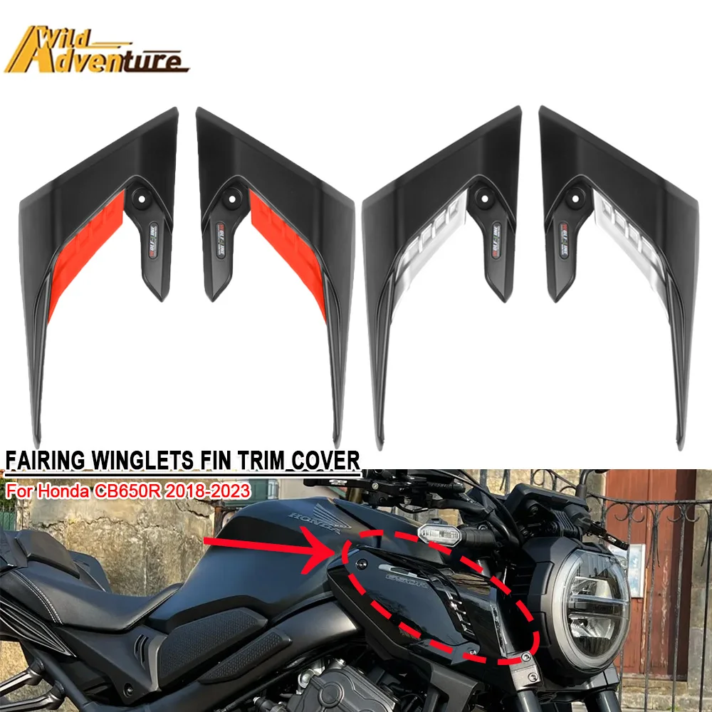 

CB650R 2023 Motorcycle Wing Protector For Honda CB650R CB650 R CB 650 R 2018-2022 2023 Wind Fairing Winglets Fin Trim Cover