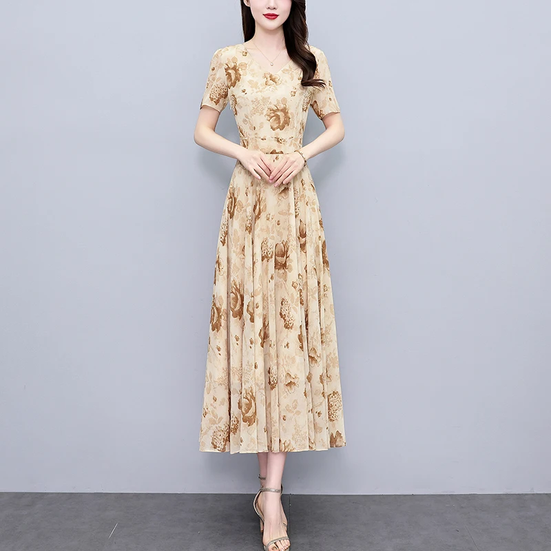 2025 الصيف الشيفون الأزهار بوهو فستان الشاطئ المرأة خمر فاخر أنيق حفلة فستان طويل عادية شيك حفلة موسيقية Bodycon ميدي Vestidos