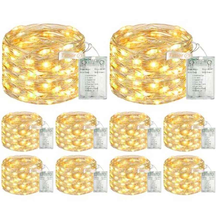 

Светодиодная гирлянда 0 футов, 50 LED, на батарейках, с таймером, USB, миниатюрная мерцающая гирлянда для рождественской елки, декоративная подсветка